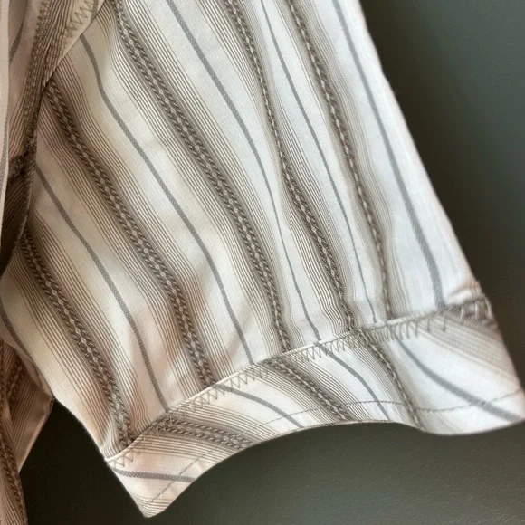 Kuhl Men's Casual Striped Shirt XXL - Cream and Brown - Picture 4 of 4